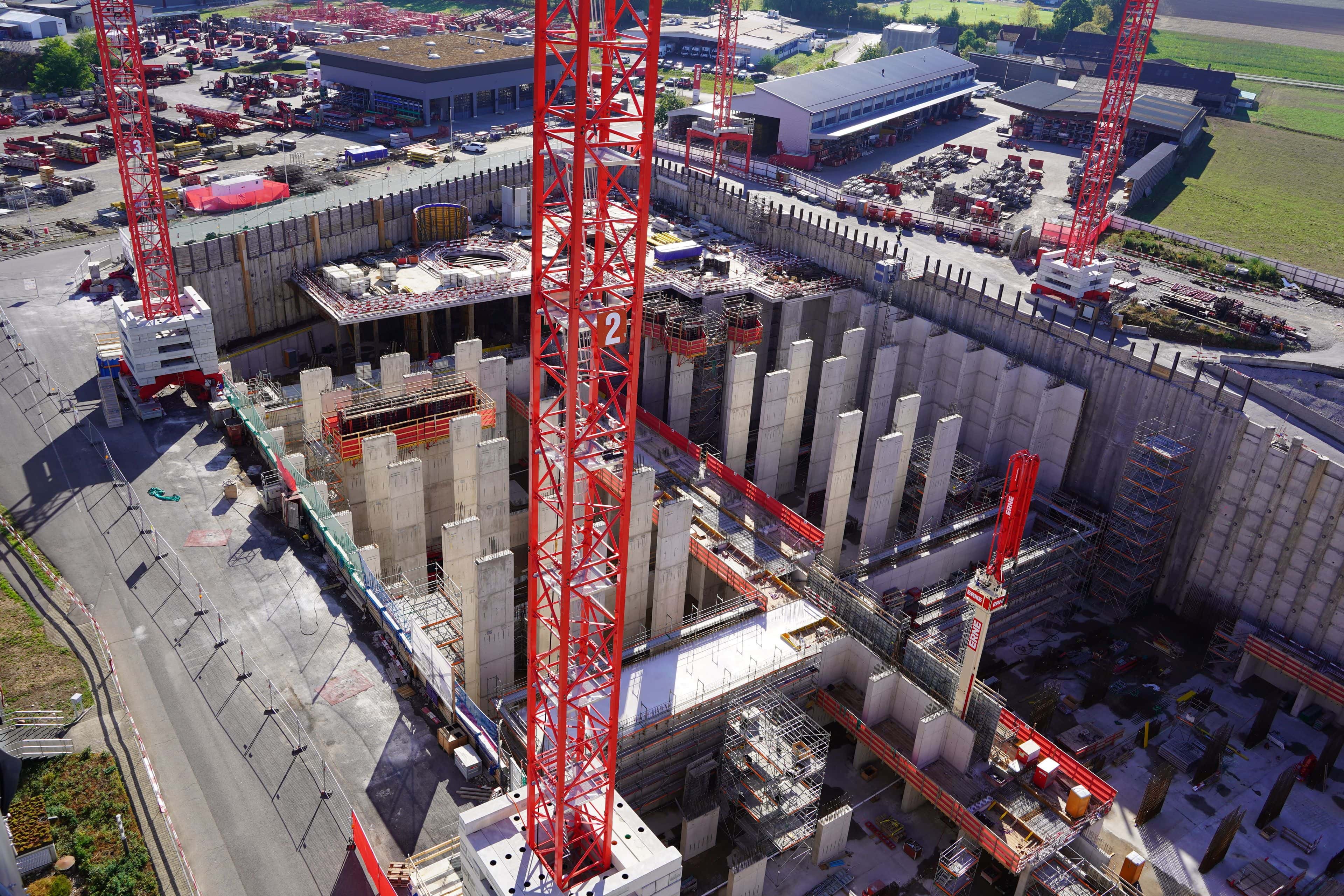 Baustelle Technologiezentrum Laufenburg aus der Vogelperspektive