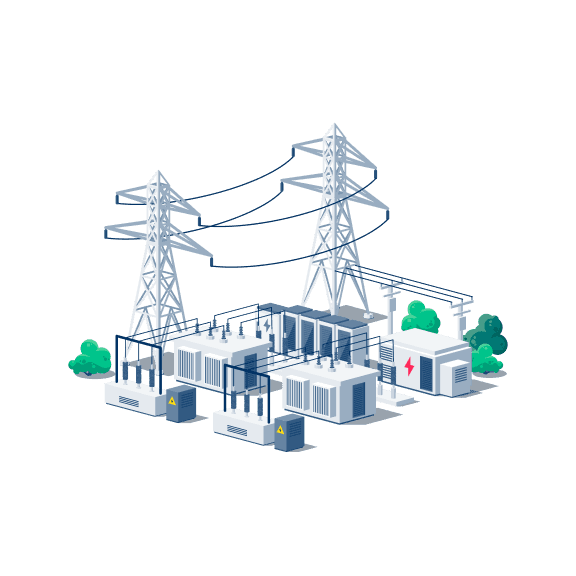 Isometrische Grafik Industrienetz